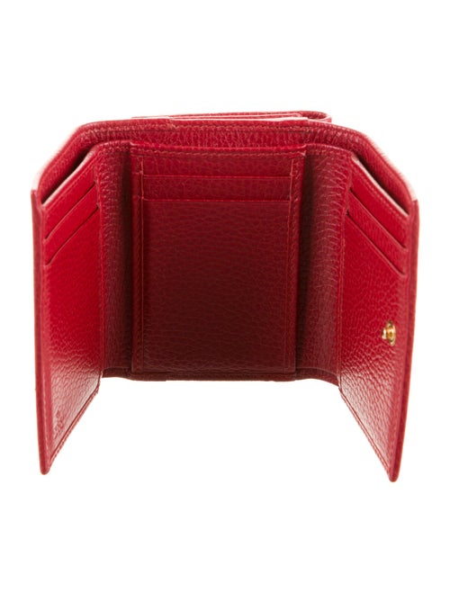 Gucci Double G Logo Leather Compact Wallet