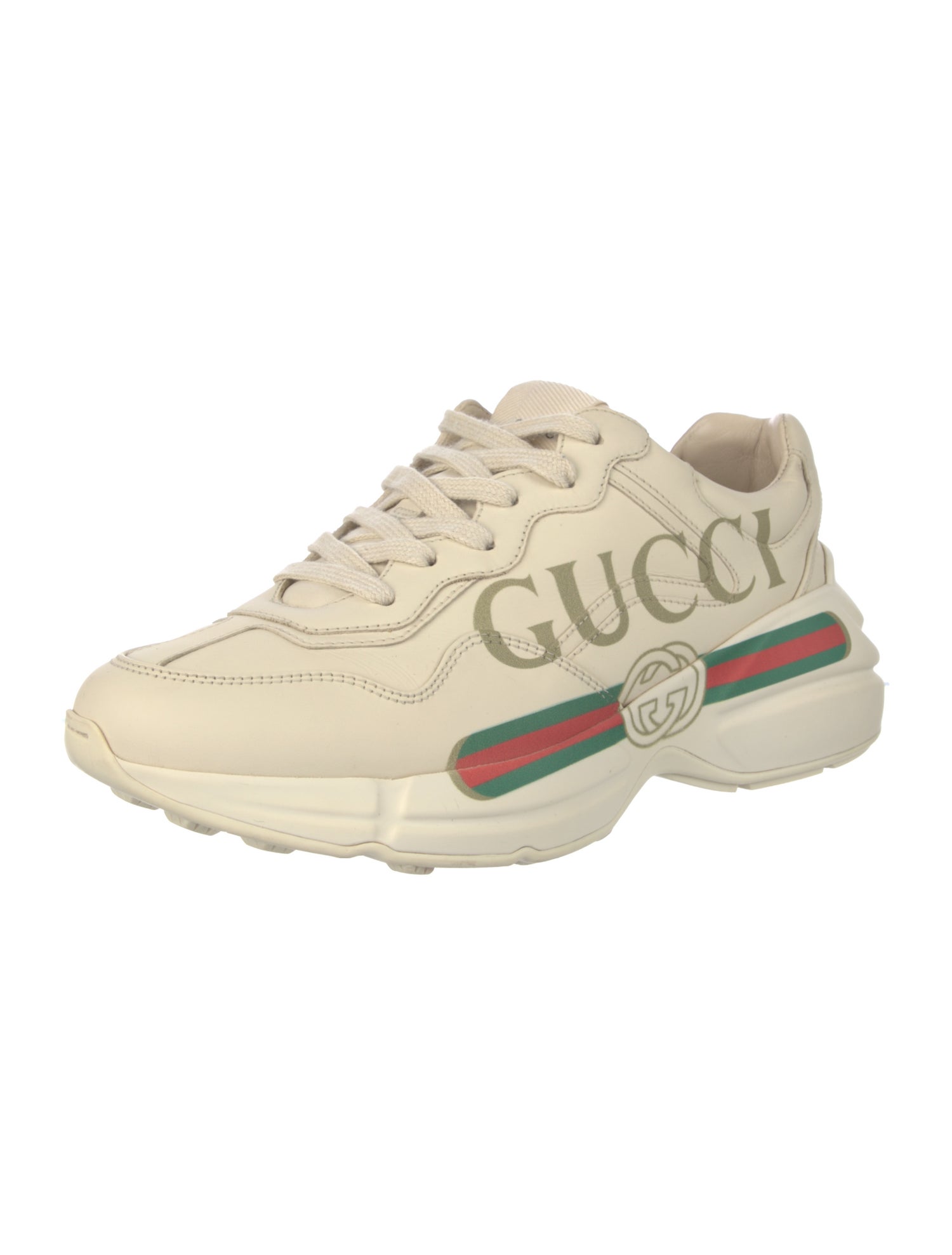 Gucci Web Accent Leather Sneakers