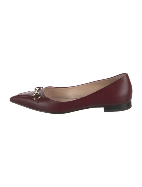 Gucci Horsebit Accent Leather Ballet Flats