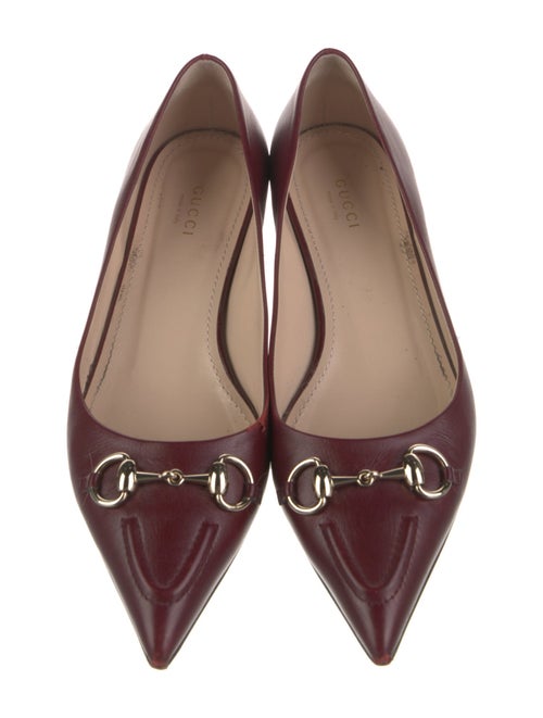 Gucci Horsebit Accent Leather Ballet Flats