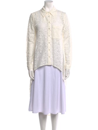 Gucci Lace Lace Pattern Button-Up Top