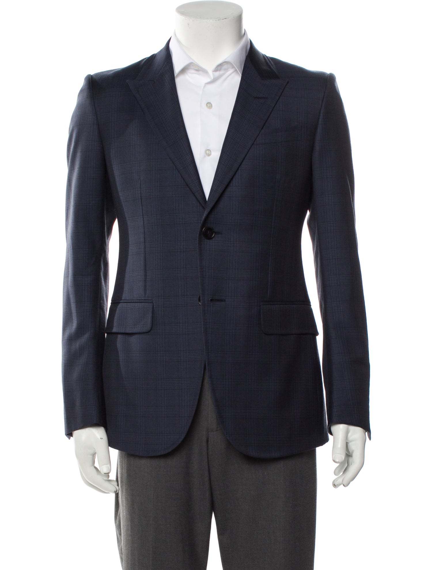 Gucci Wool Plaid Print Blazer