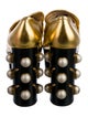 Gucci Faux Pearl Accents Leather Pumps