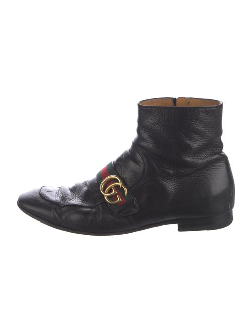 Gucci Web Accent Leather Boots