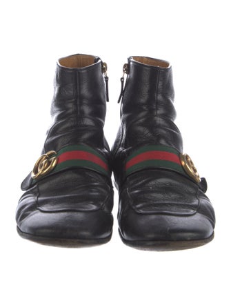 Gucci Web Accent Leather Boots