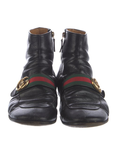 Gucci Web Accent Leather Boots