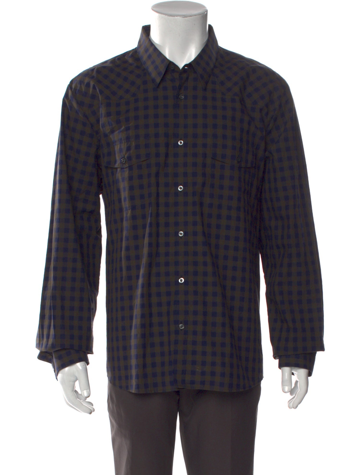 Gucci Plaid Print Long Sleeve Shirt