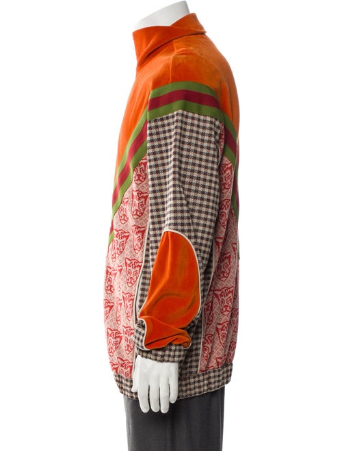 Gucci Web Accent Gucci Houndstooth Cat Print Printed Pajama Top