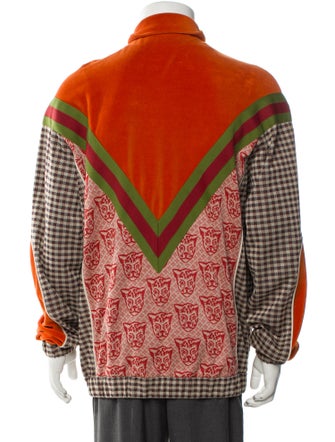 Gucci Web Accent Gucci Houndstooth Cat Print Printed Pajama Top