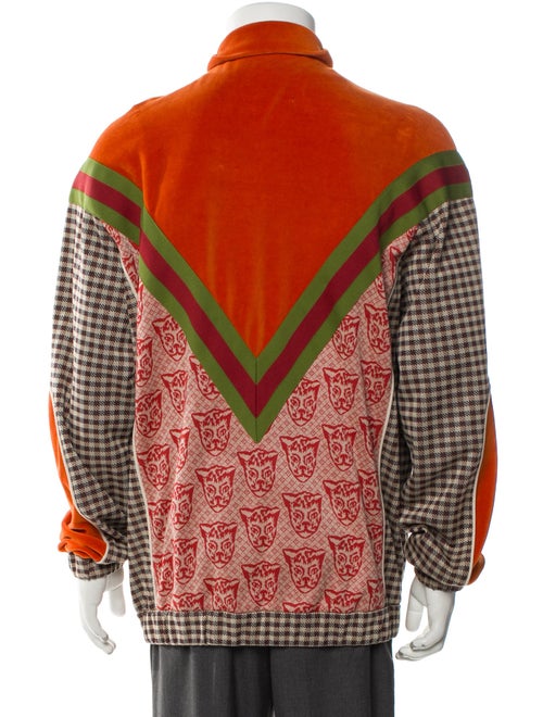 Gucci Web Accent Gucci Houndstooth Cat Print Printed Pajama Top