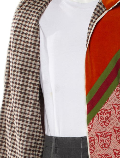 Gucci Web Accent Gucci Houndstooth Cat Print Printed Pajama Top