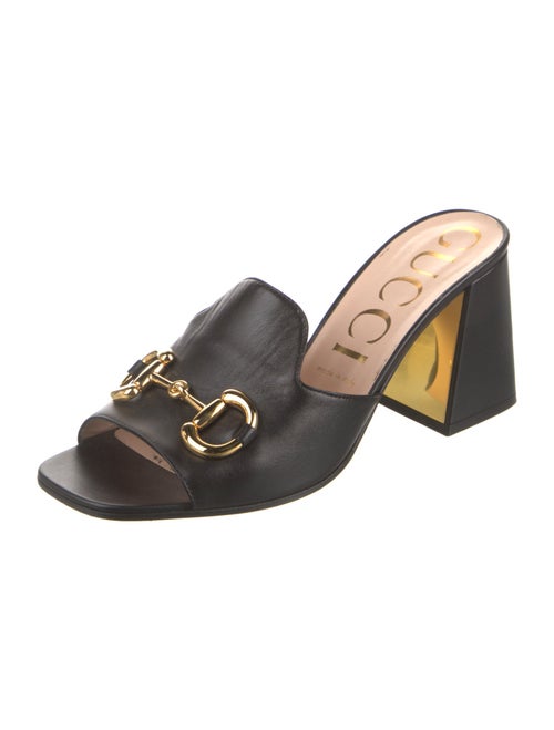 Gucci Horsebit Accent Leather Slides