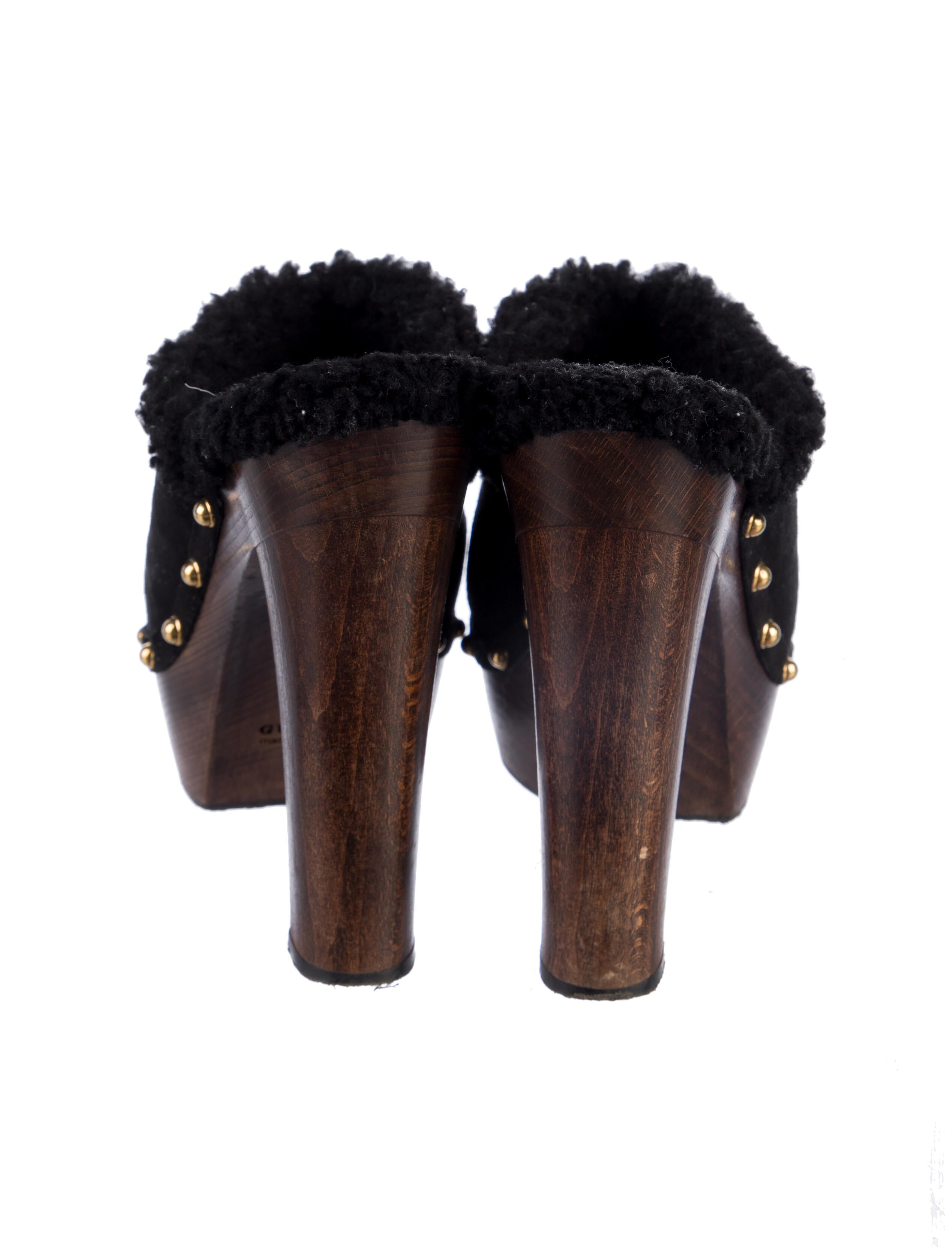 Gucci Suede Studded Accents Mules