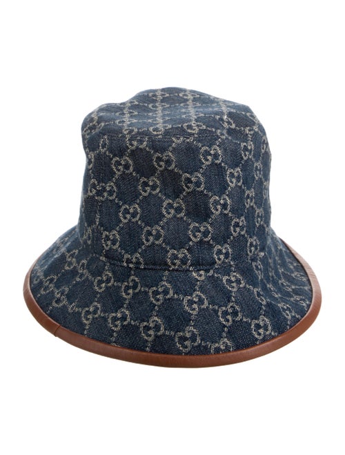 Gucci Pattern Print Denim Bucket Hat