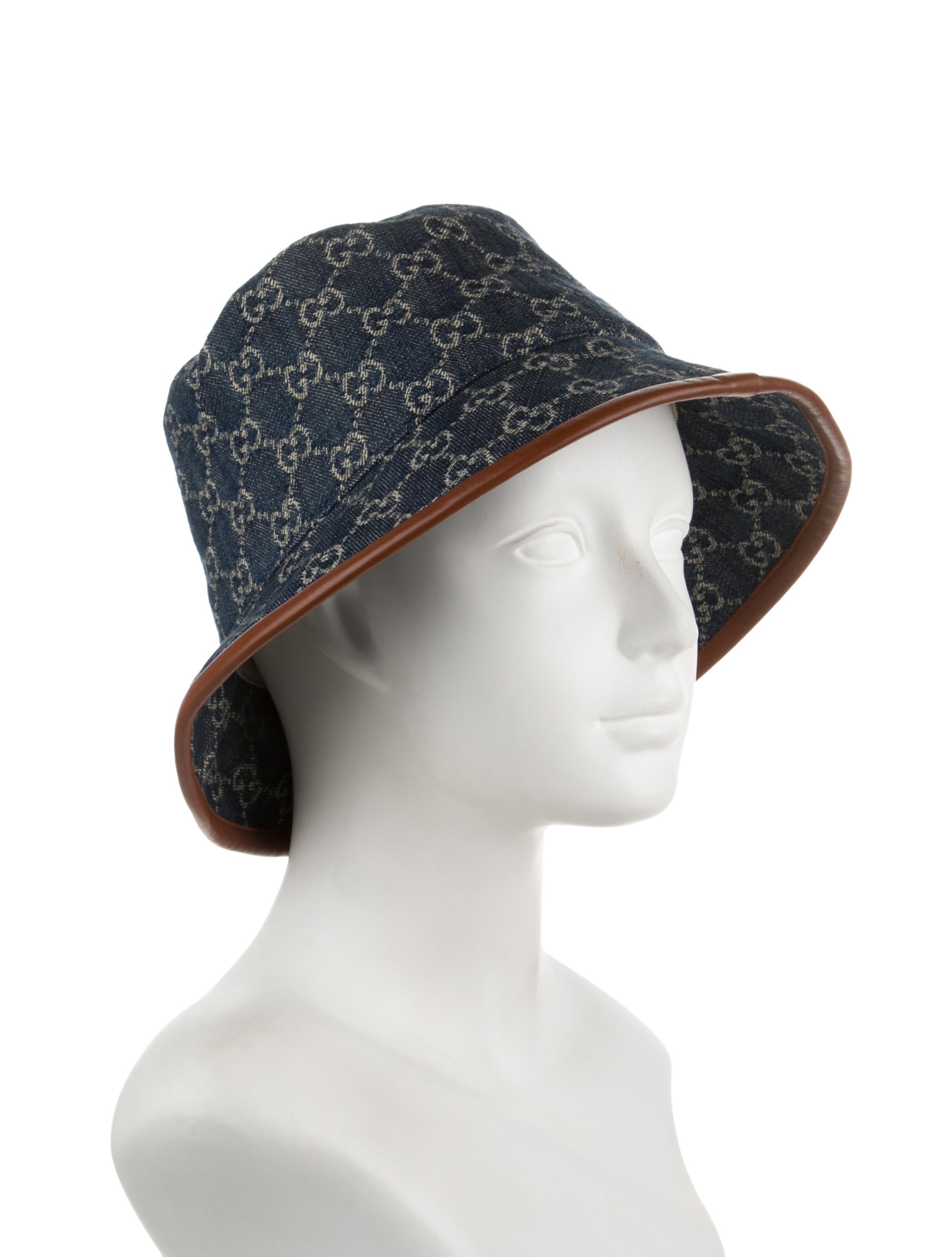 Gucci Pattern Print Denim Bucket Hat