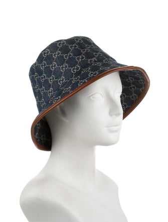 Gucci Pattern Print Denim Bucket Hat