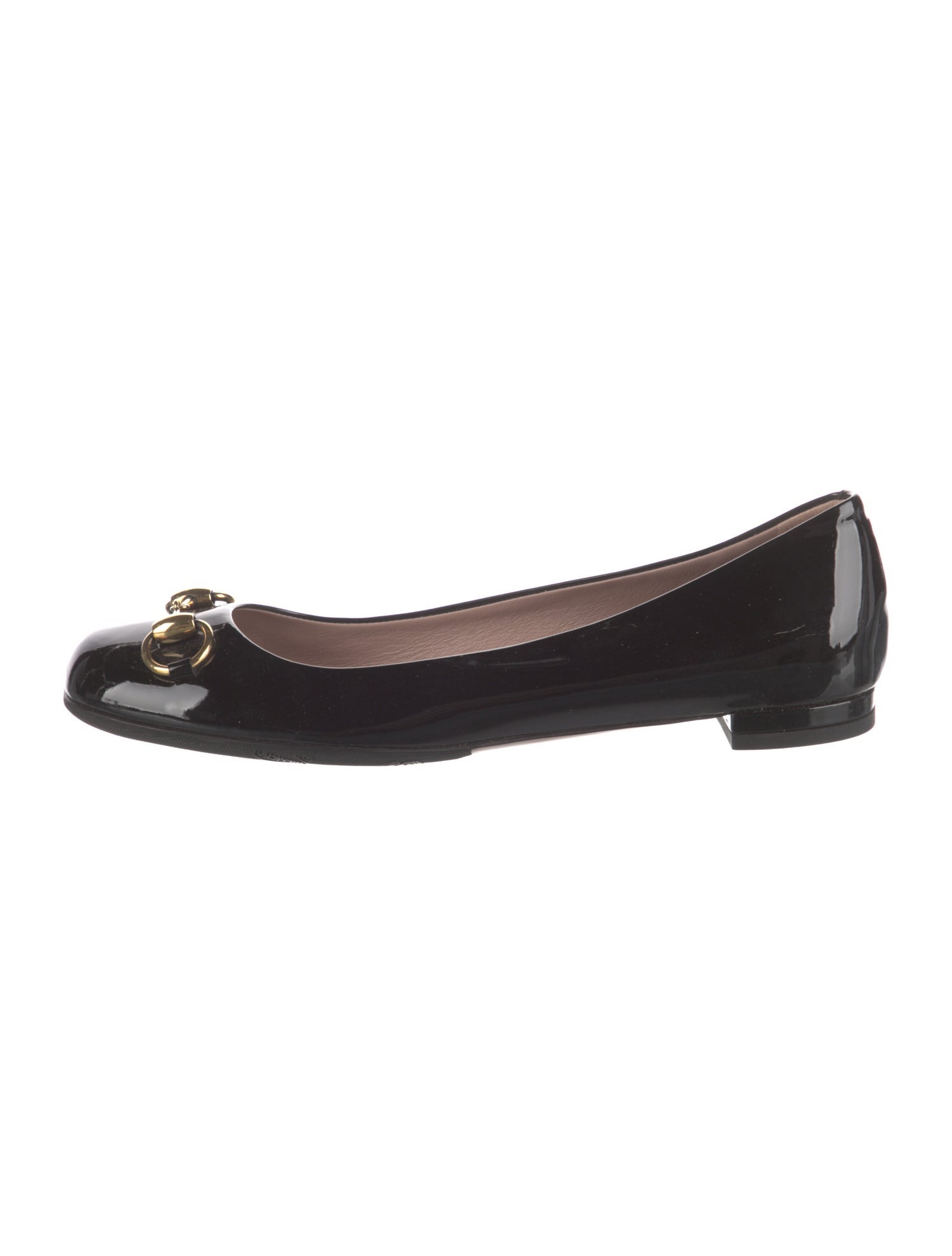 Gucci Horsebit Accent Patent Leather Flats