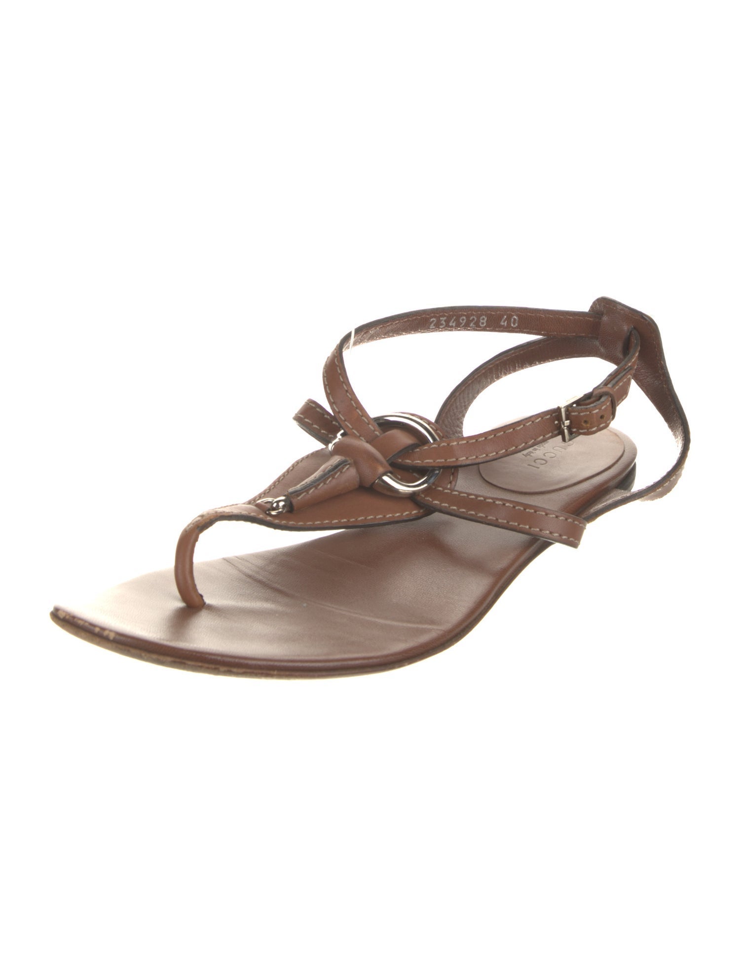 Gucci Hasler Horsebit Accent Leather Sandals