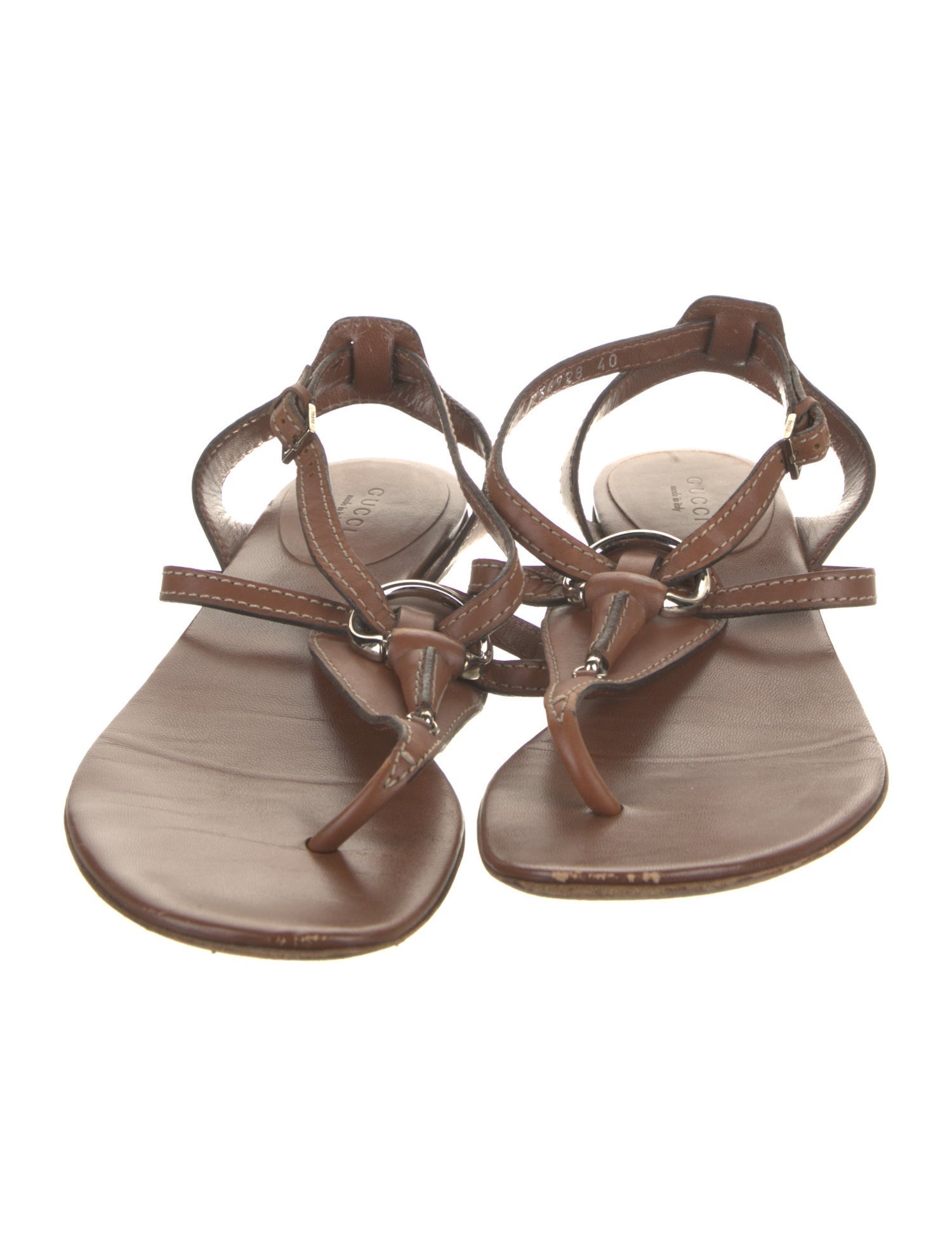 Gucci Hasler Horsebit Accent Leather Sandals