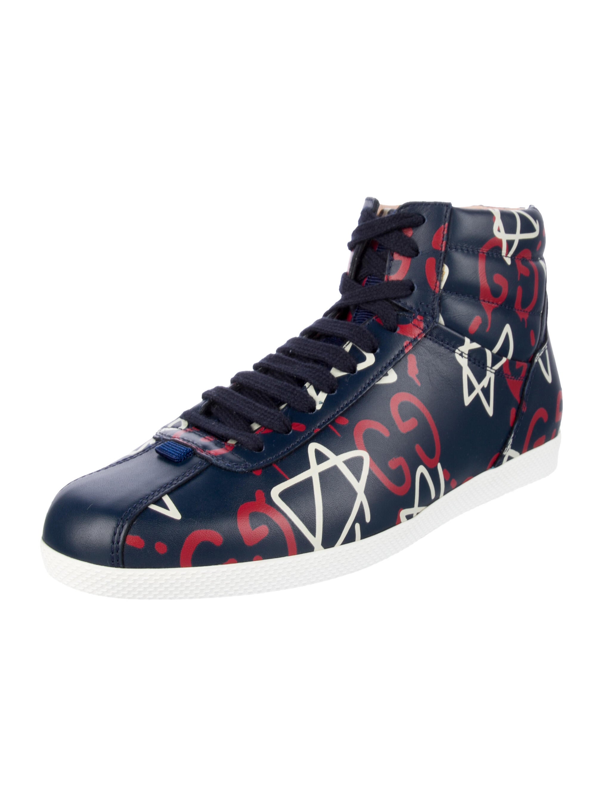 Gucci Leather Printed Sneakers