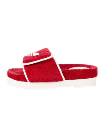 Gucci x Adidas GG Logo Terry Cloth Slides