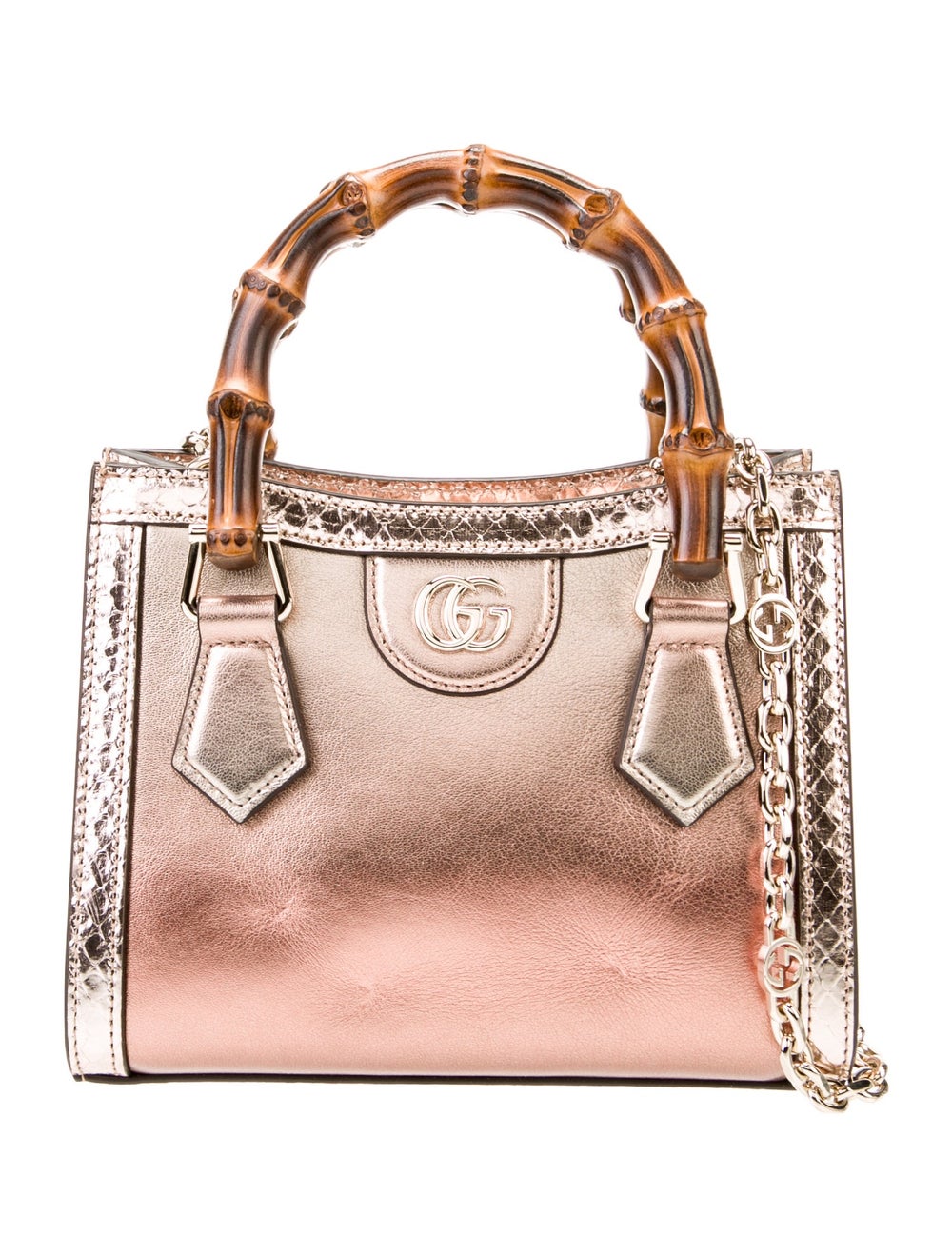 Gucci Top Handle Bag Metallic & Neutrals Leather … - image 1