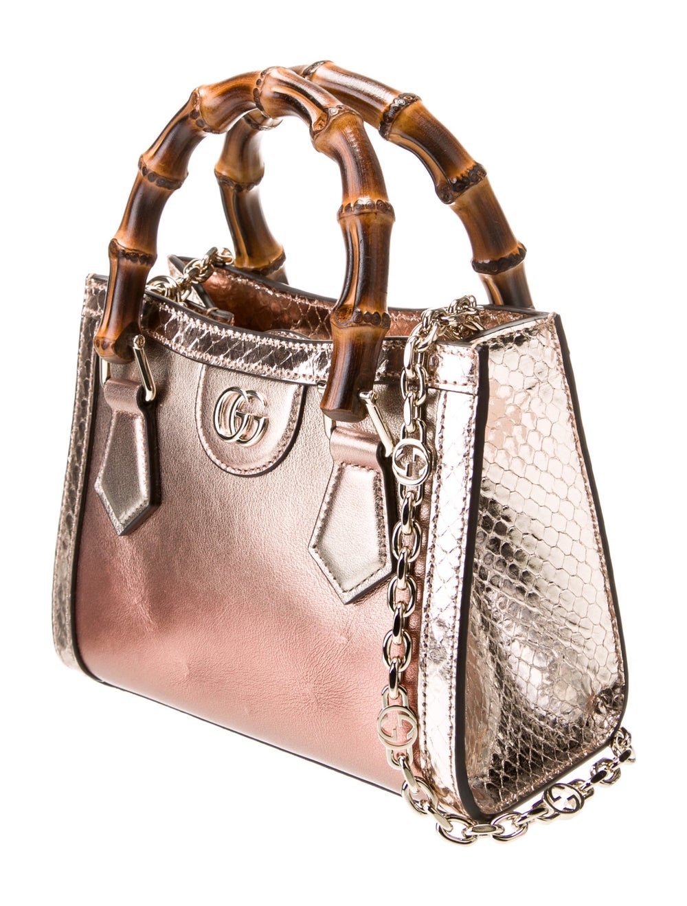 Gucci Top Handle Bag Metallic & Neutrals Leather … - image 3