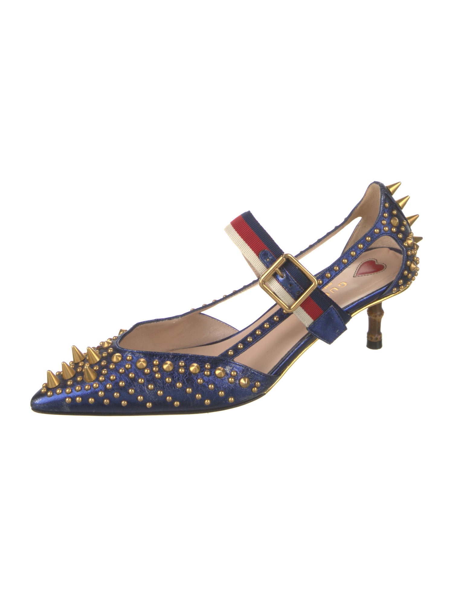 Gucci Sylvie Web Accent Leather Mules