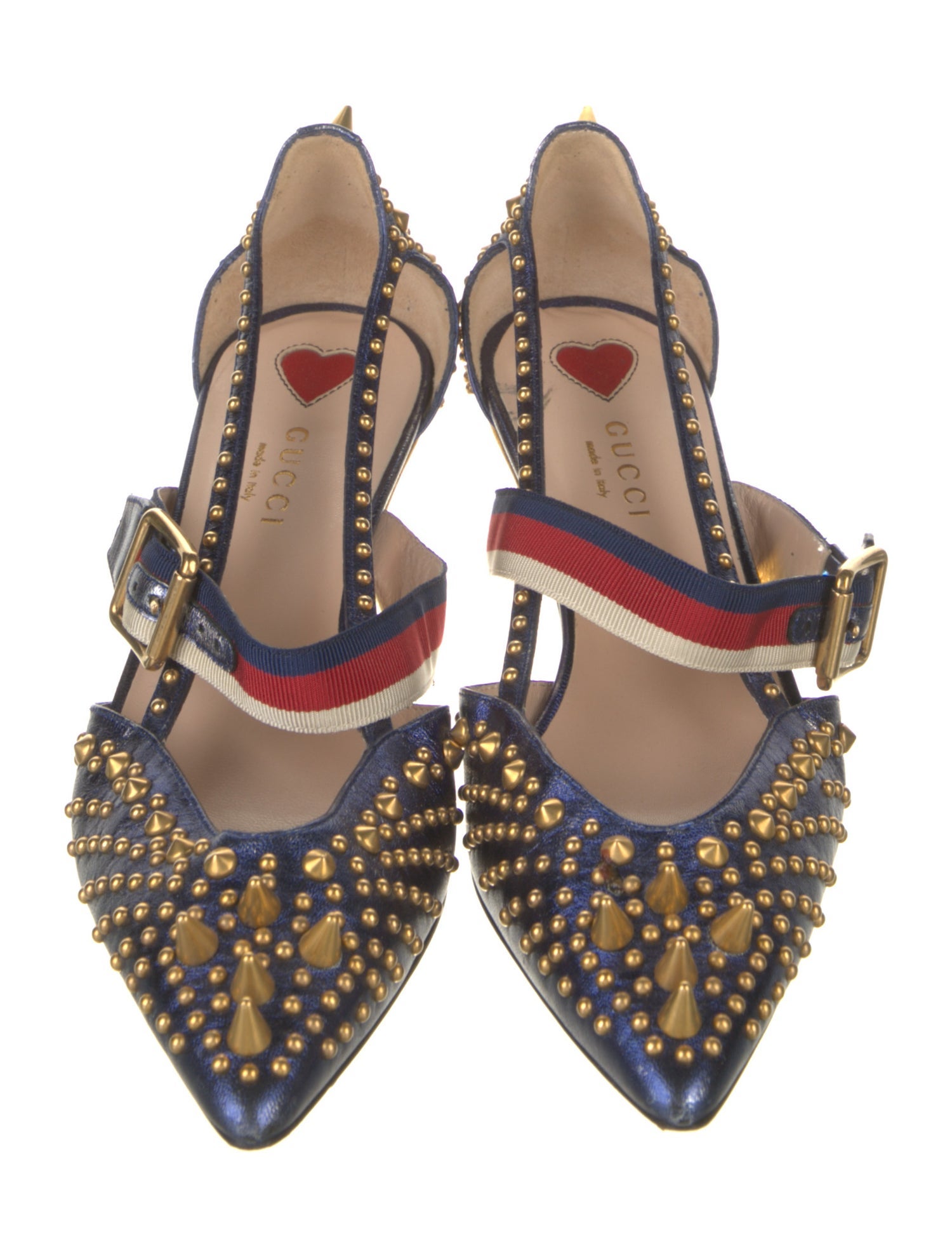 Gucci Sylvie Web Accent Leather Mules