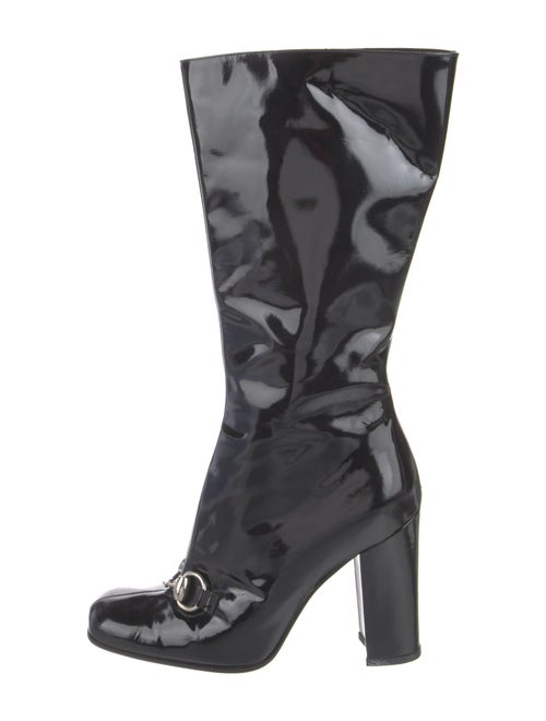 Gucci Horsebit Accent Patent Leather Boots