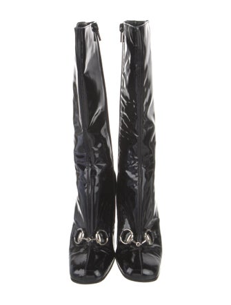 Gucci Horsebit Accent Patent Leather Boots