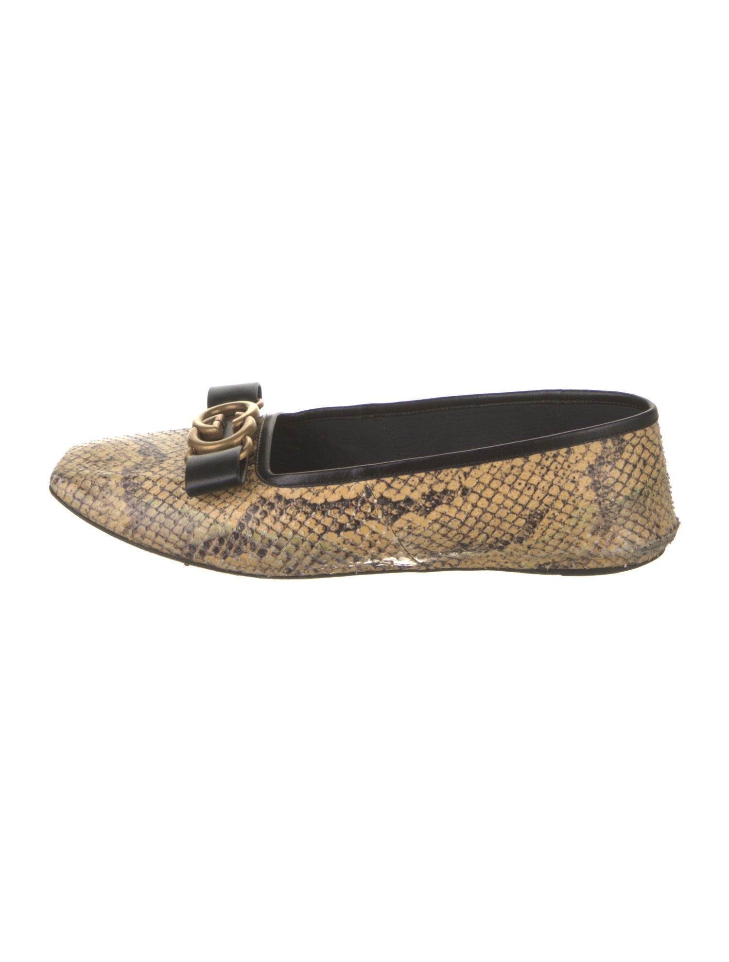 Gucci Snakeskin Animal Print Flats