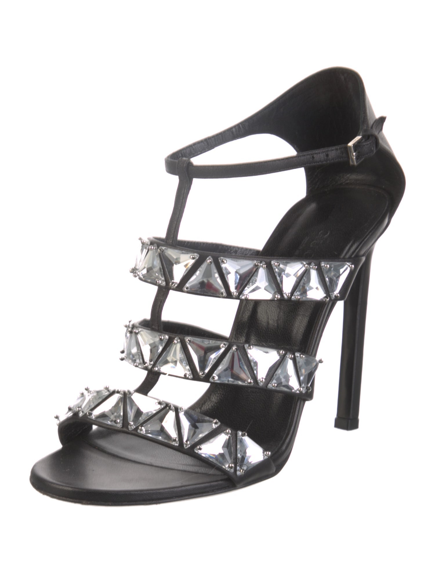 Gucci Leather Animal Print Gladiator Sandals