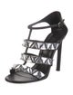Gucci Leather Animal Print Gladiator Sandals