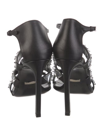 Gucci Leather Animal Print Gladiator Sandals