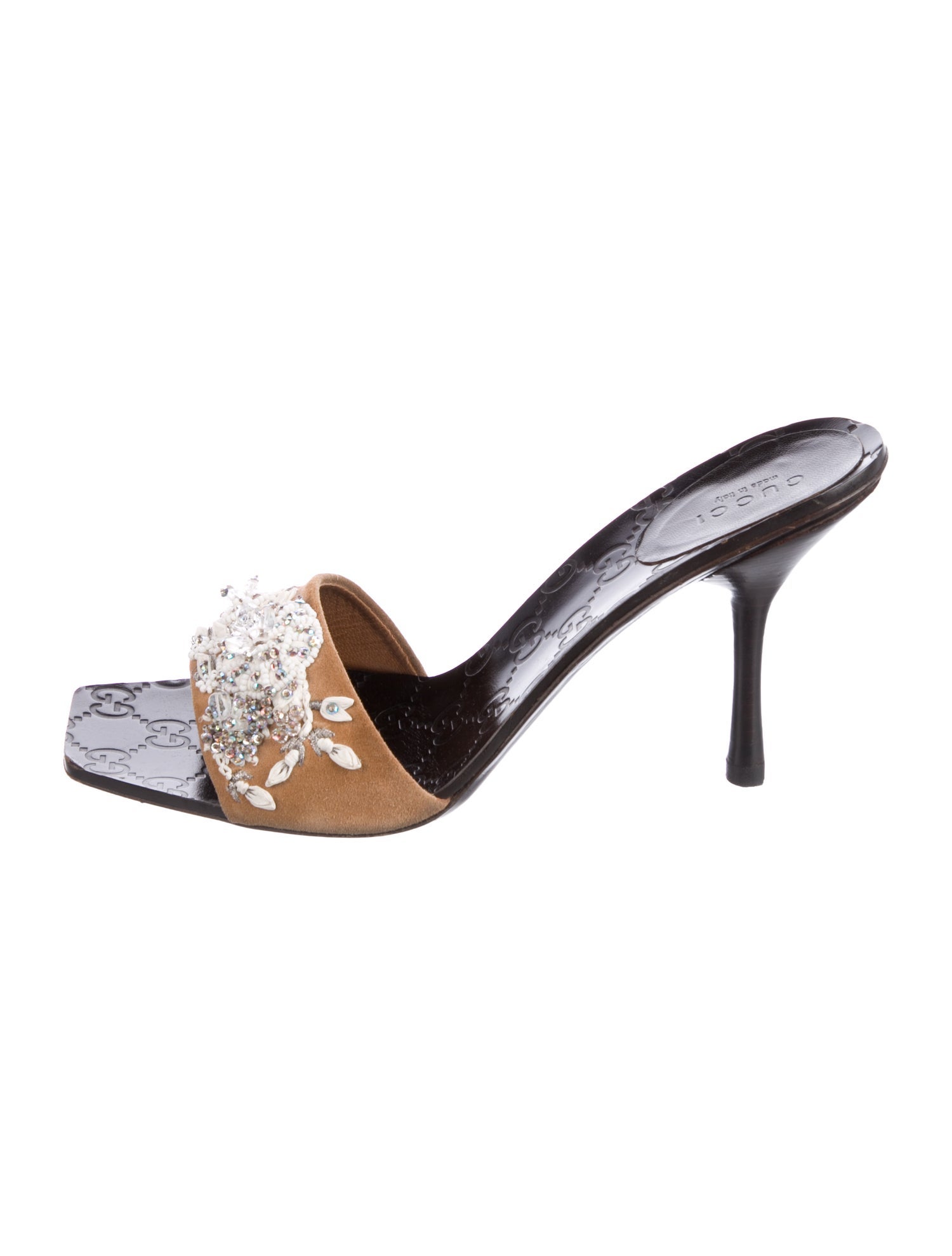 Gucci Horsebit Accent Suede Slides