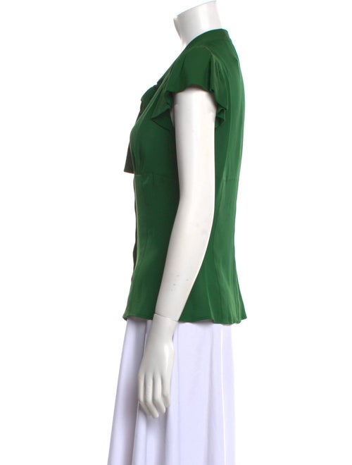 Gucci Silk Tie Neck Button-Up Top