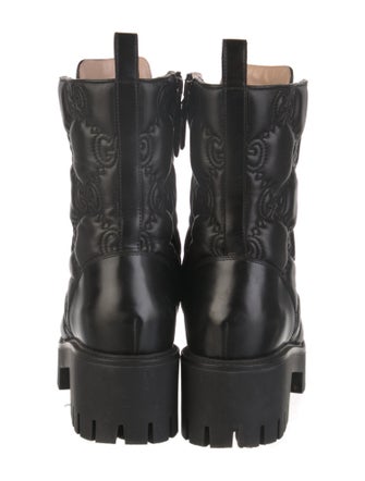 Gucci GG Logo Leather Combat Boots