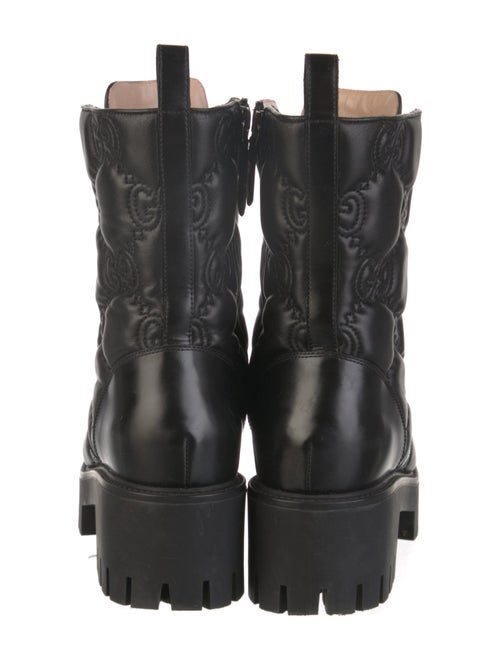 Gucci GG Logo Leather Combat Boots