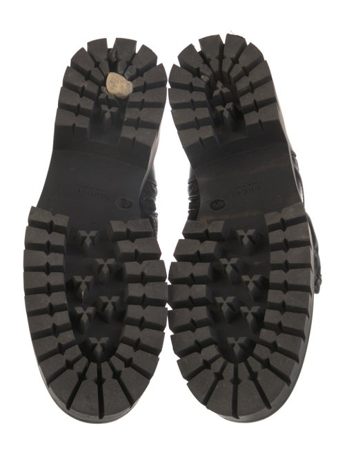 Gucci GG Logo Leather Combat Boots
