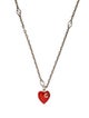 Gucci Enamel Interlocking G Heart Pendant Necklace