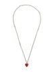 Gucci Enamel Interlocking G Heart Pendant Necklace
