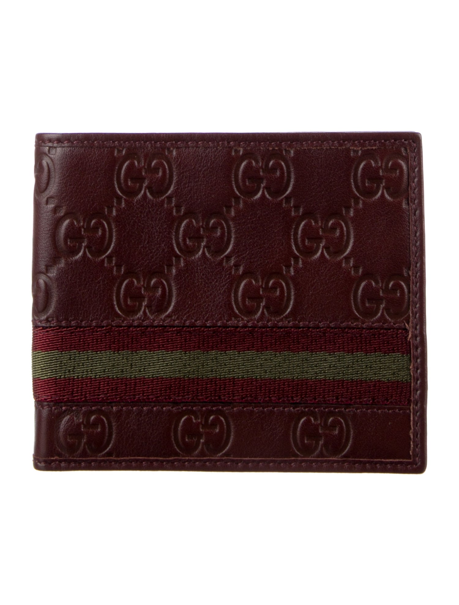 Gucci Web Accent Leather Bifold Wallet