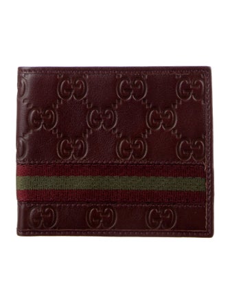 Gucci Web Accent Leather Bifold Wallet