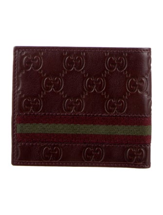 Gucci Web Accent Leather Bifold Wallet