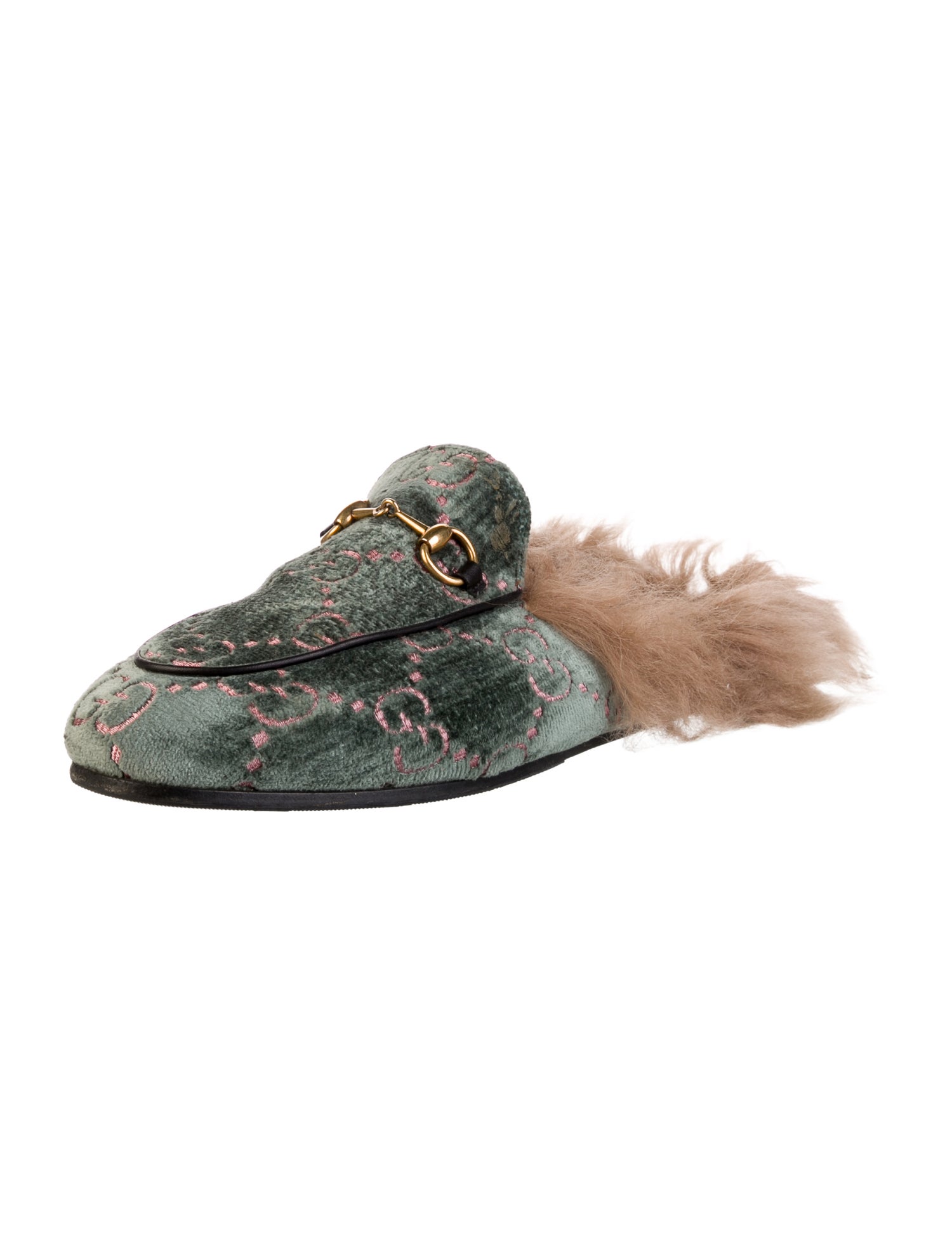 Gucci Horsebit Accent Velvet Mules