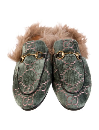 Gucci Horsebit Accent Velvet Mules