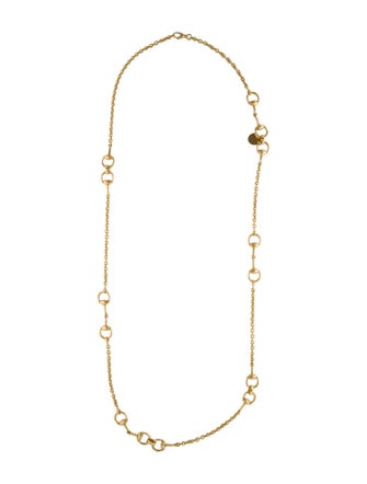 Gucci 18K Horsebit Station Chain Necklace