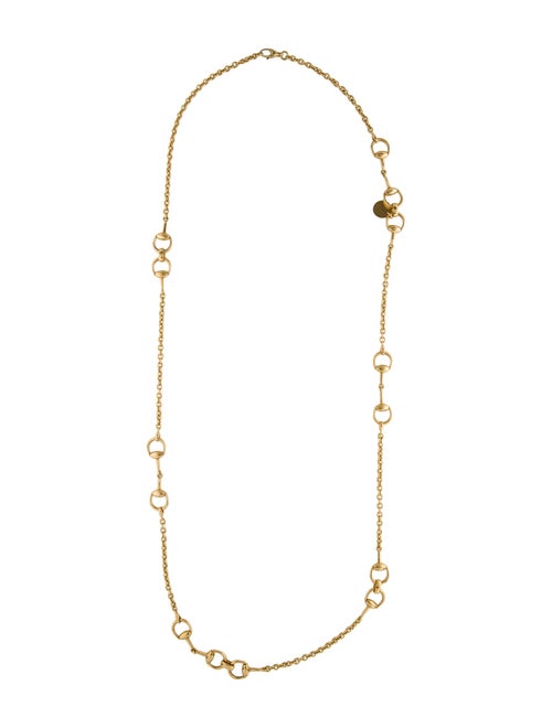 Gucci 18K Horsebit Station Chain Necklace