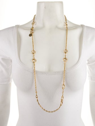 Gucci 18K Horsebit Station Chain Necklace